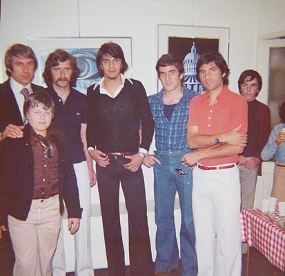 noti personaggi che hanno frequentato la galleria d'arte: da sinistra Silvio Leonardi,il grande Pruzzo,Bergamaschi,Arcoleo 